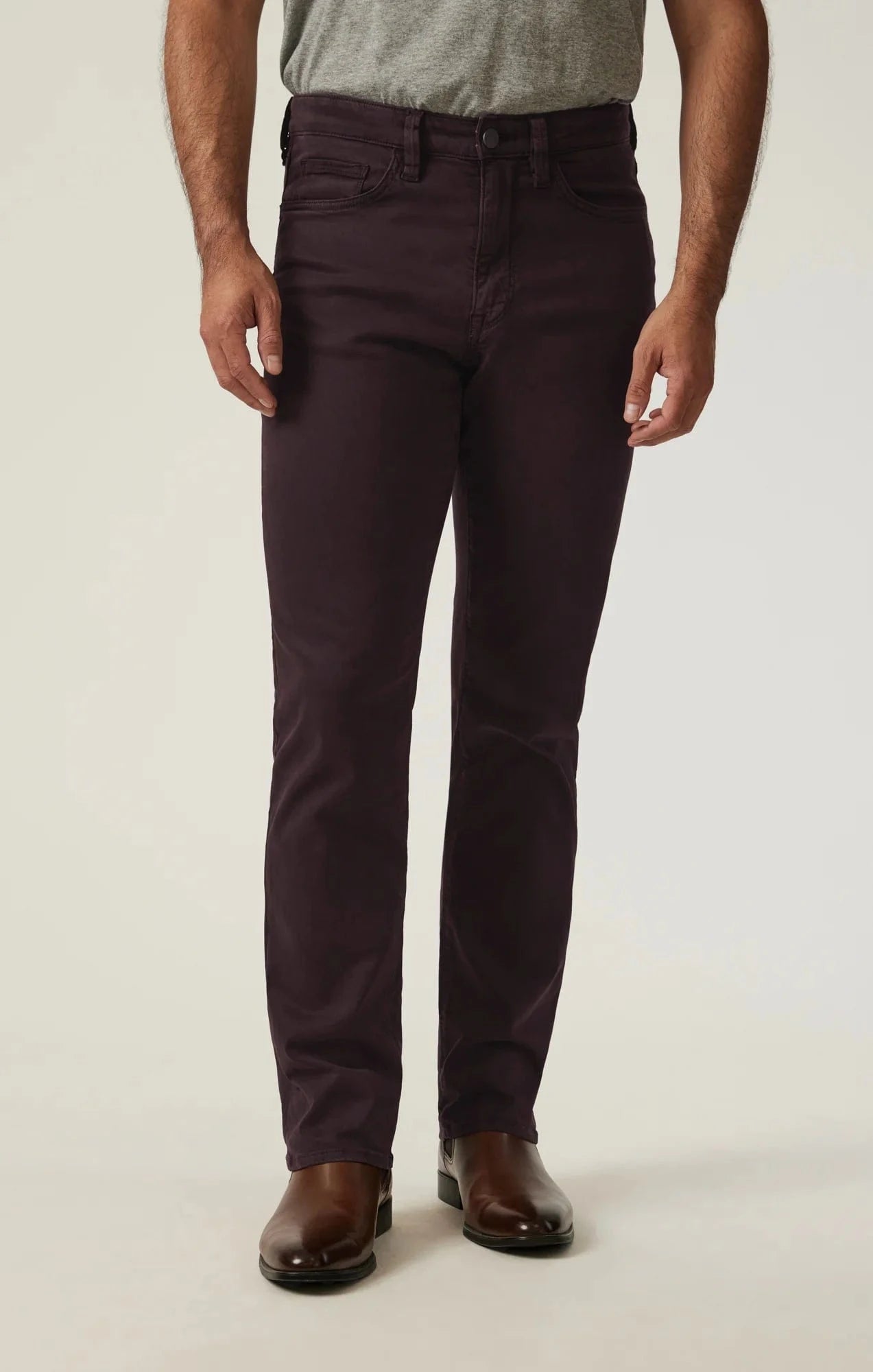 34 Heritage 5-Pockets Burgundy Twill / 33x30 Charisma Relaxed Straight Pants in Burgundy Twill