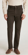 34 Heritage 5-Pockets Charisma Relaxed Straight Pants in Brown Diagonal