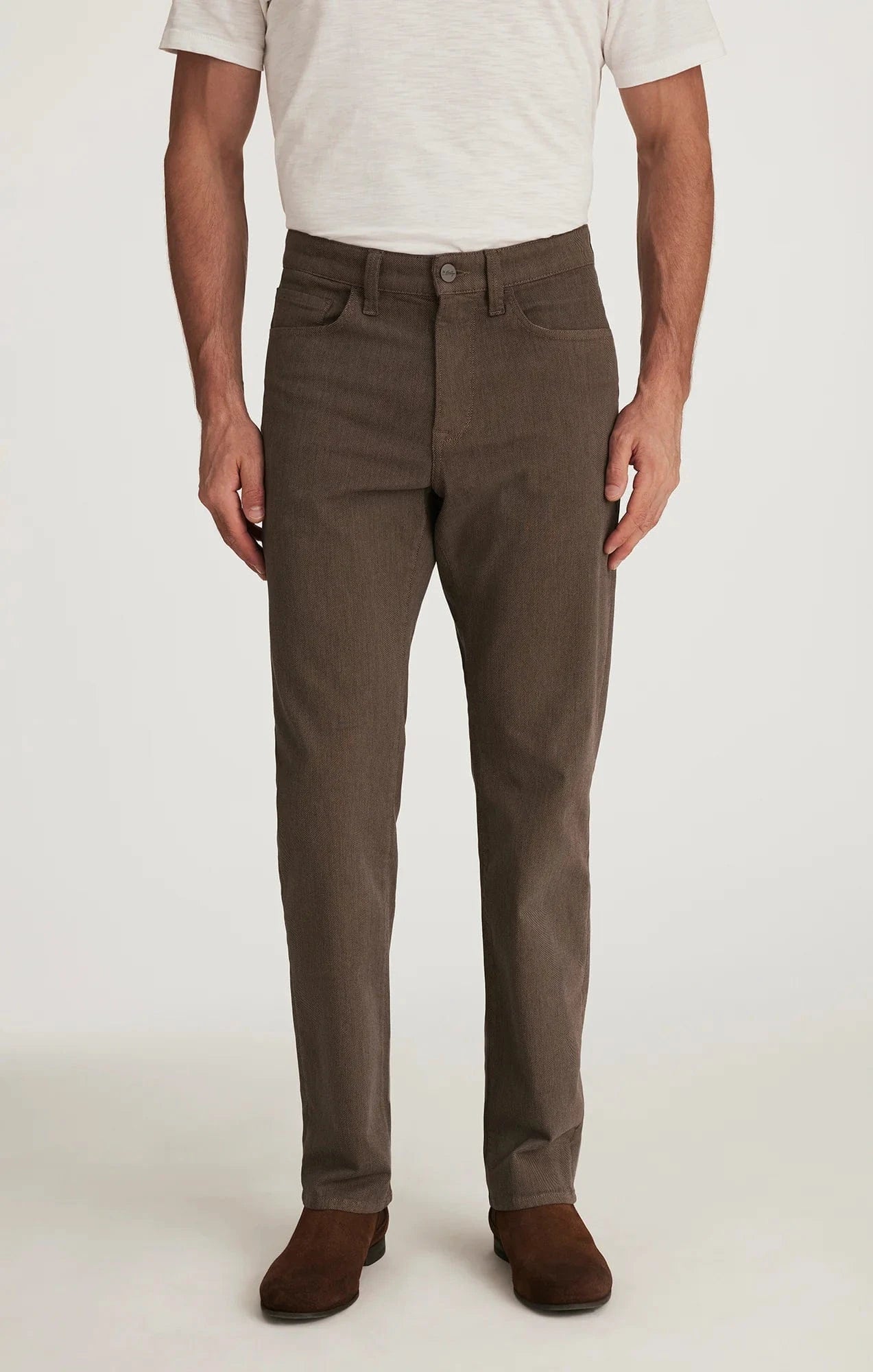 34 Heritage 5-Pockets Charisma Relaxed Straight Pants in Coffee Diagonal