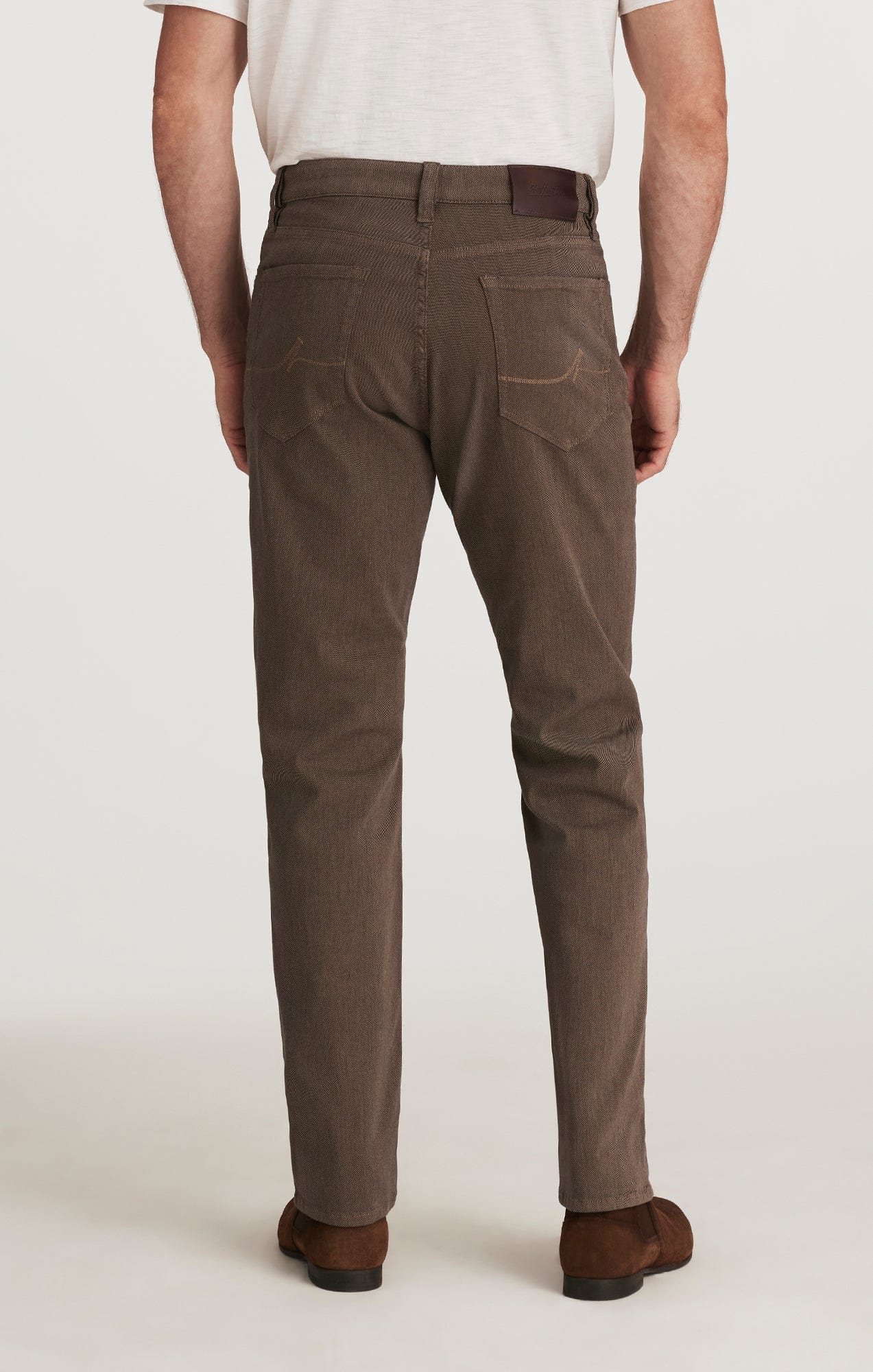 34 Heritage 5-Pockets Charisma Relaxed Straight Pants in Coffee Diagonal