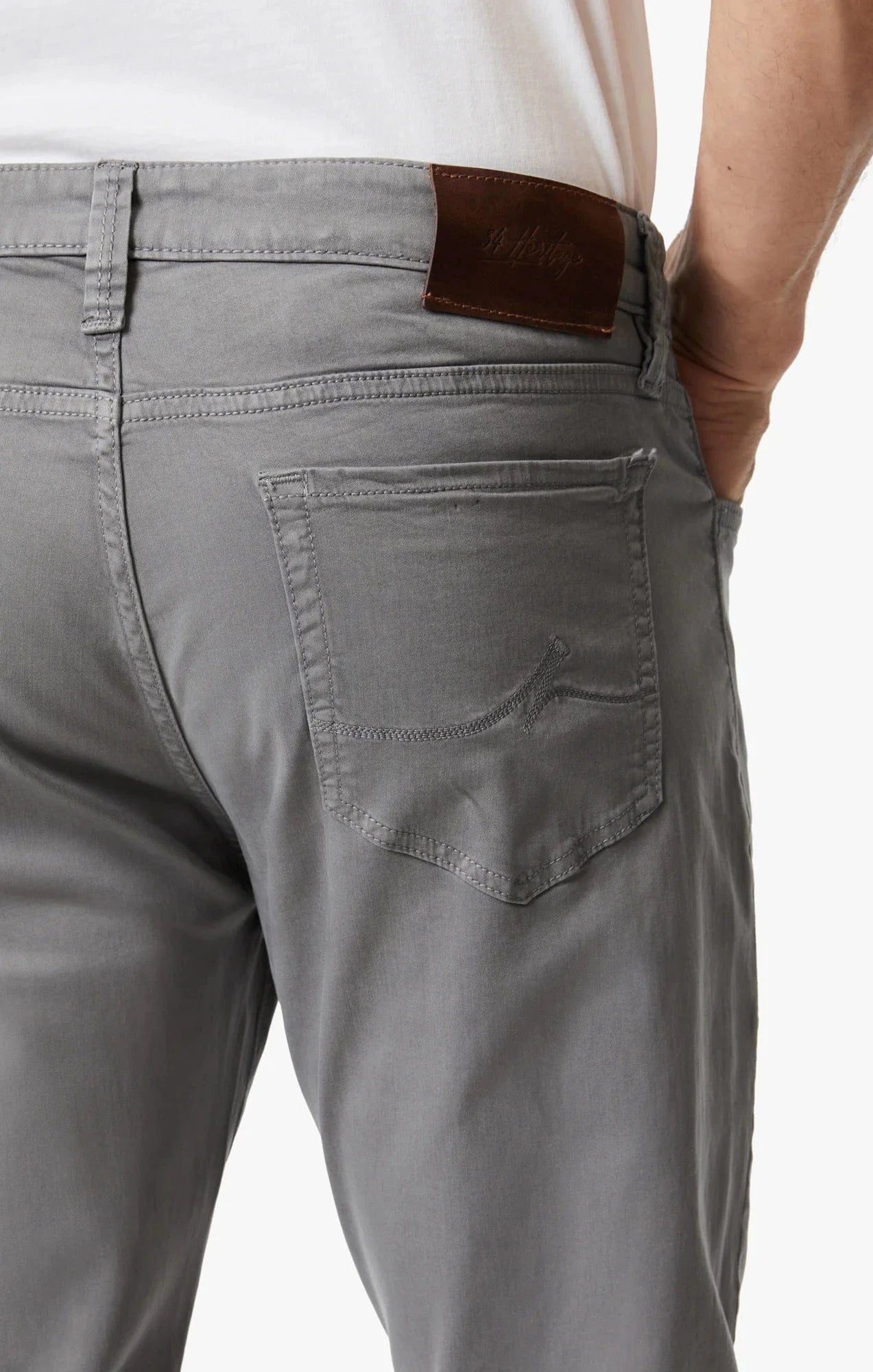 34 Heritage 5-Pockets Charisma Relaxed Straight Pants in Shark Twill