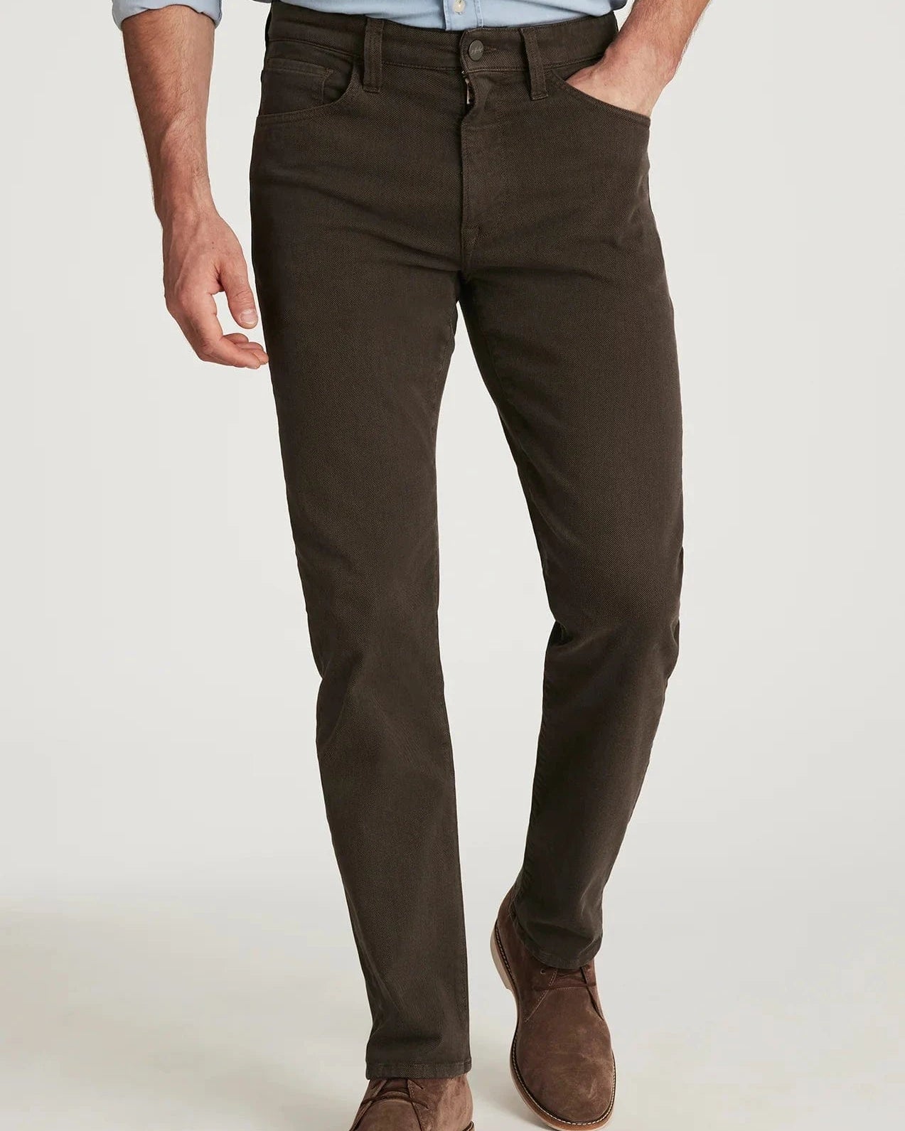 34 Heritage 5-Pockets Courage Straight Leg Pants in Brown Diagonal