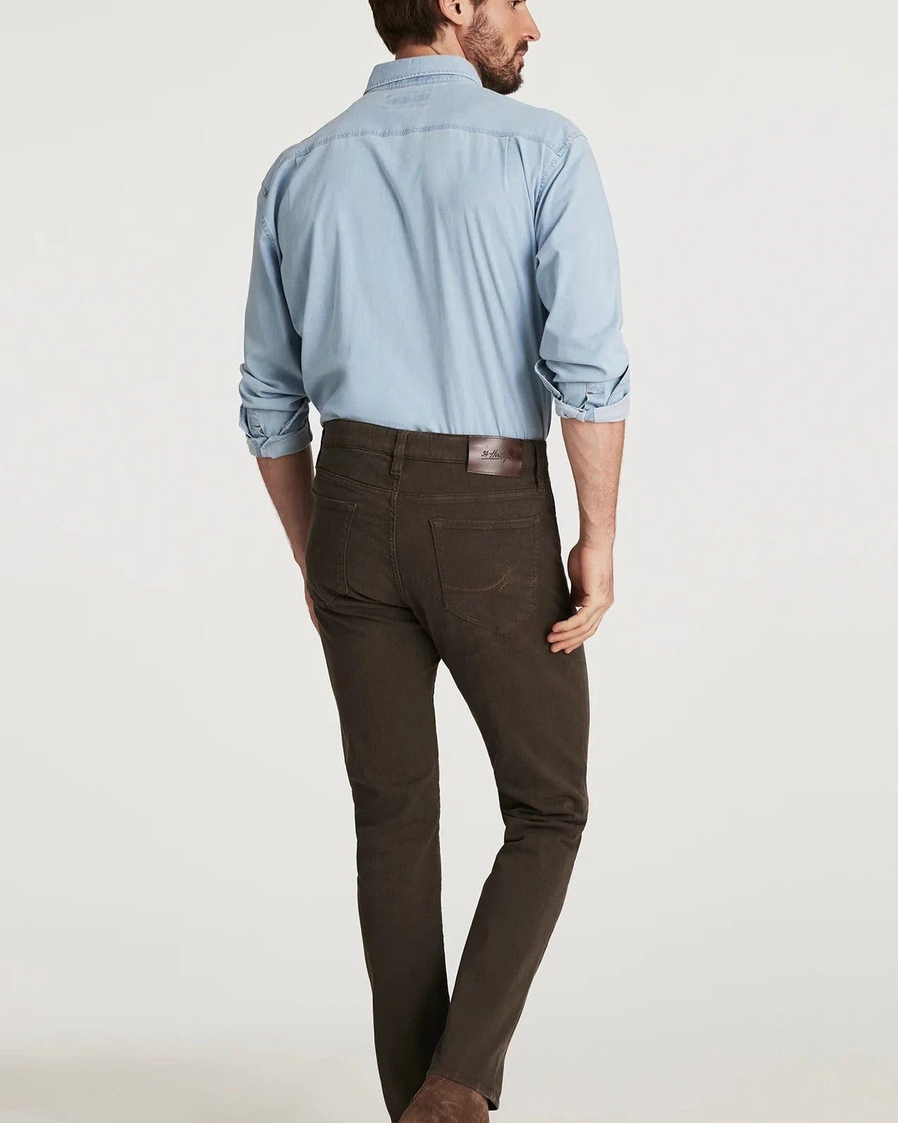 34 Heritage 5-Pockets Courage Straight Leg Pants in Brown Diagonal