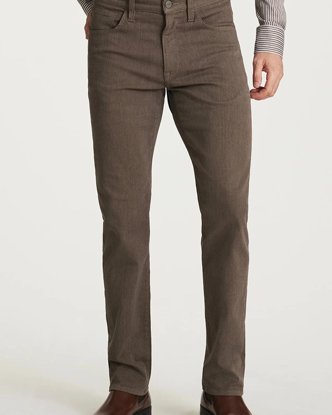 34 Heritage 5-Pockets Courage Straight Leg Pants in Coffee Diagonal
