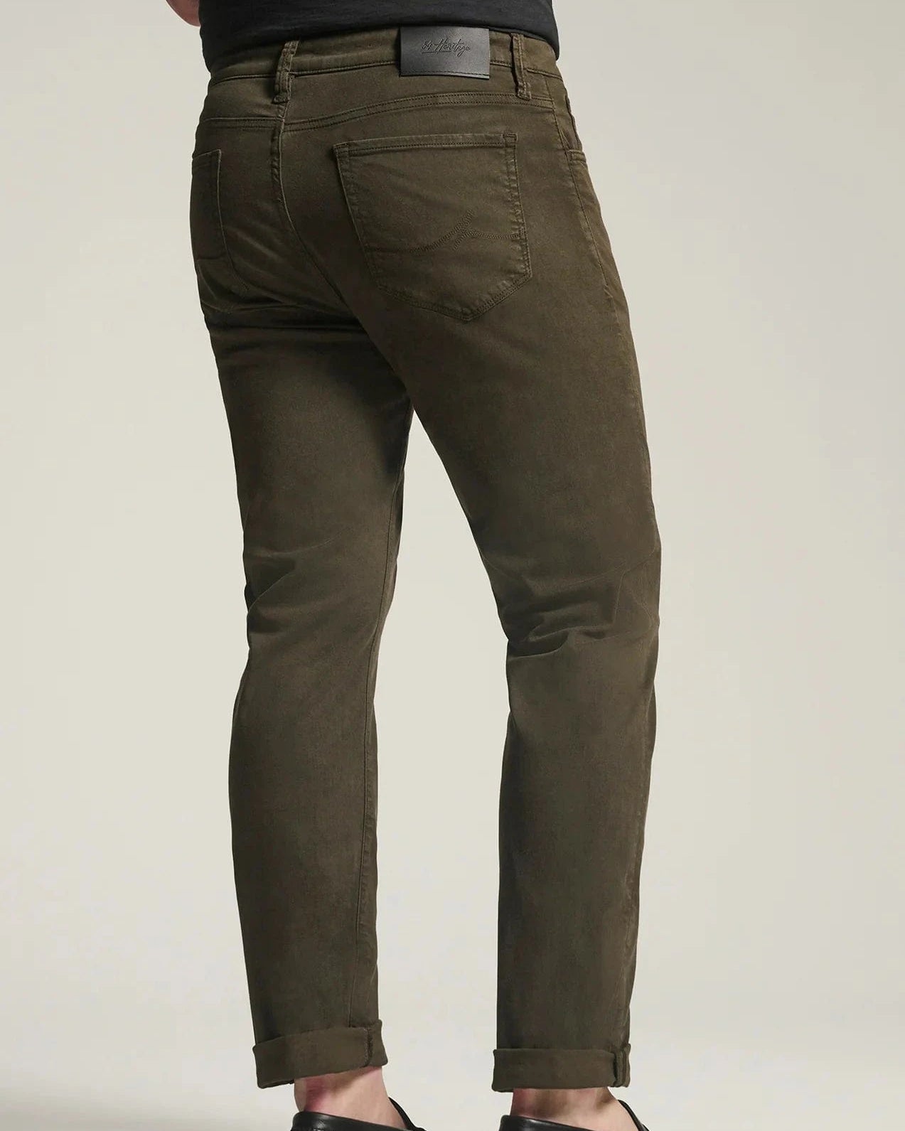34 Heritage 5-Pockets Courage Straight Leg Pants in Green Cactus Twill