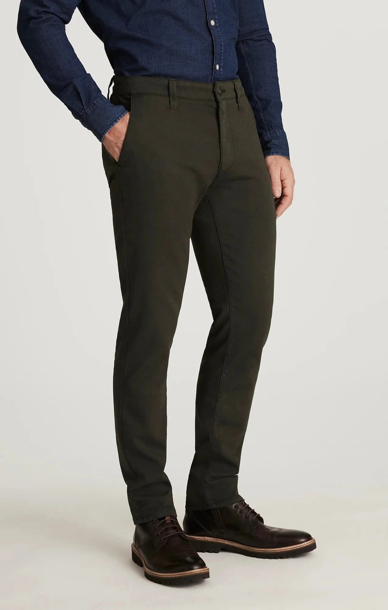 34 Heritage Chinos DARK OLIVE HIGH FLYER / 31X30 Verona Slim Leg Chinos in Dark Olive High Flyer