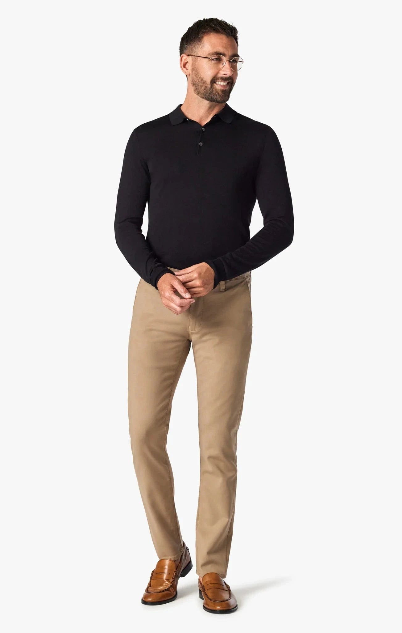 34 Heritage Chinos Verona Slim Leg Chino Pants In Khaki High Flyer