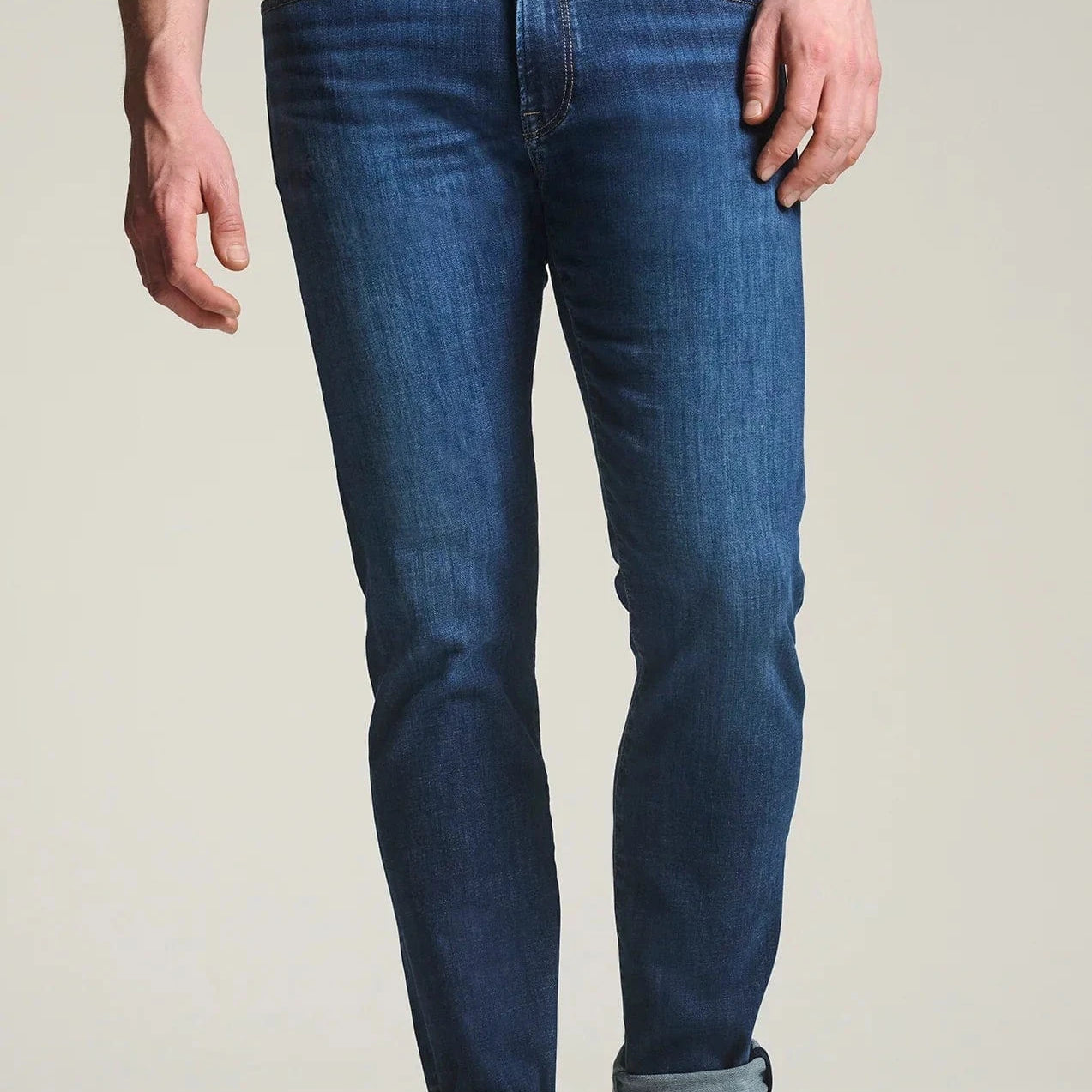 34 Heritage Denim Courage Straight Leg Jeans in Indigo Brushed Organic Ultra