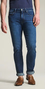 34 Heritage Denim Courage Straight Leg Jeans in Indigo Brushed Organic Ultra