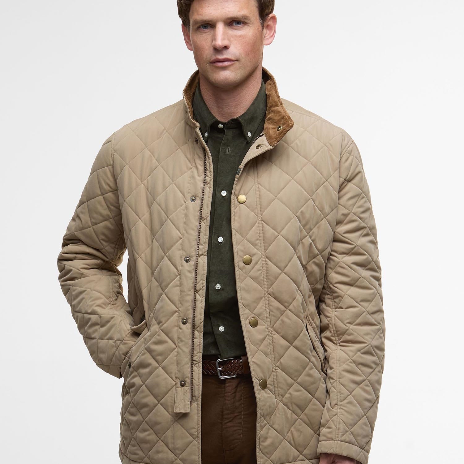 Barbour Jackets MILITARY BROWN / S Shoveler Quilted Jacket