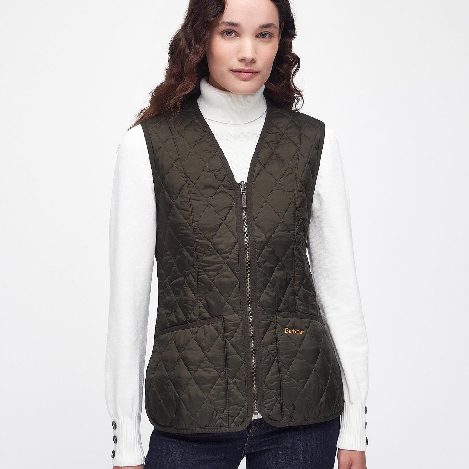 Barbour Vest OLIVE / US10 Betty Interactive Liner
