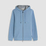 Bugatchi Hoodie Air Blue / S Heathered Pique Full Zip Hoodie