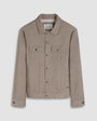 Bugatchi Outerwear Taupe / M Twill-Effect Knit Trucker Jacket