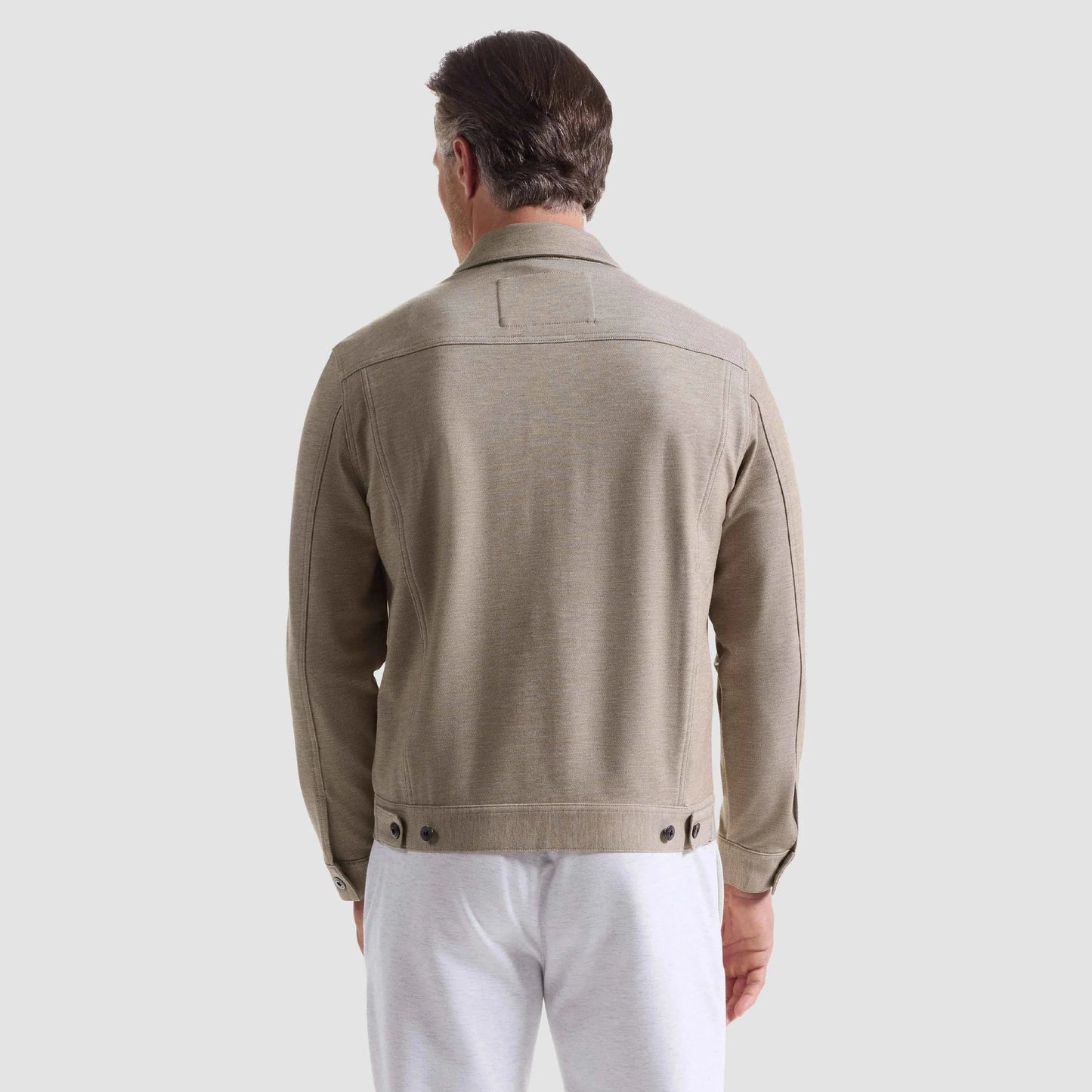 Bugatchi Outerwear Twill-Effect Knit Trucker Jacket