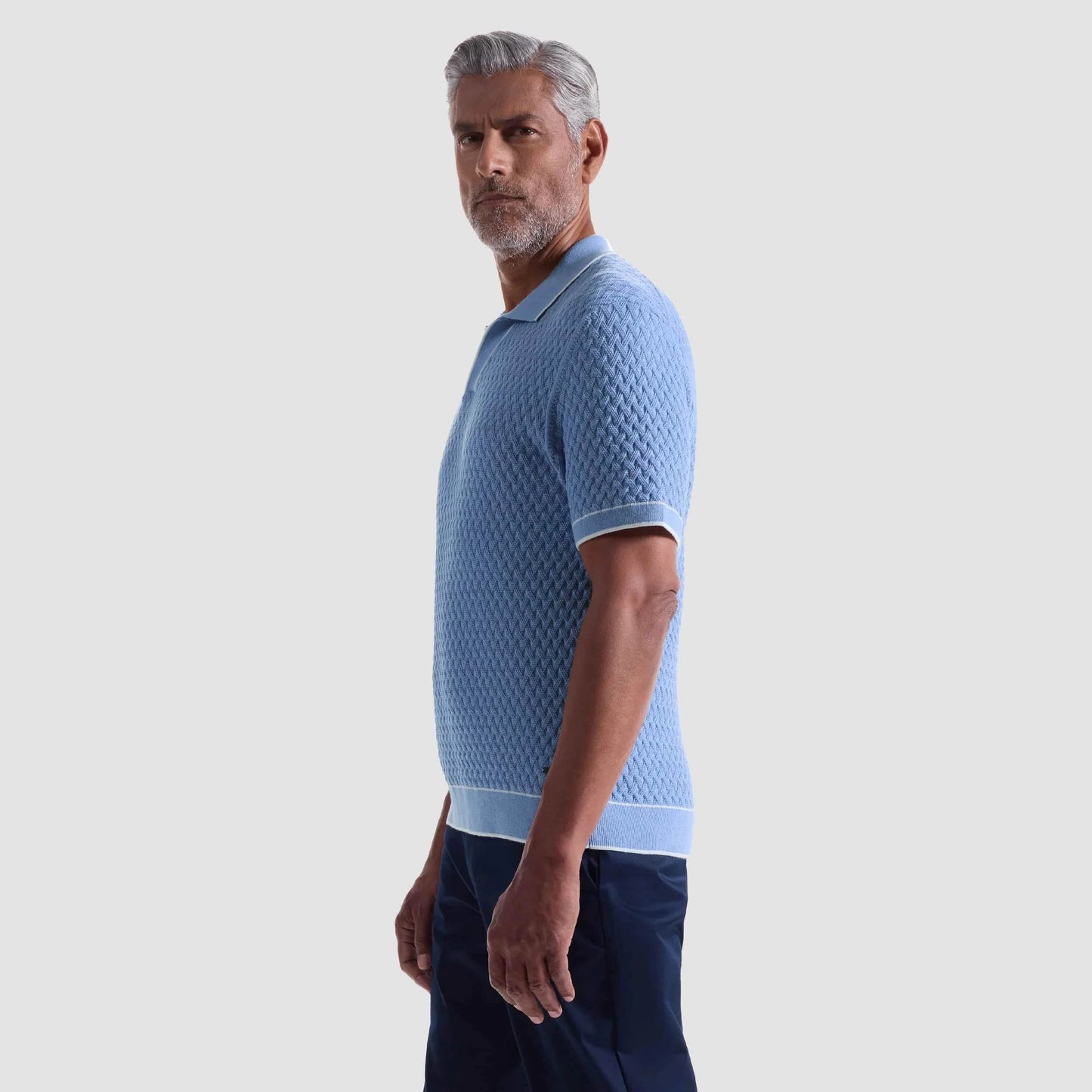 Bugatchi Polos Diamond Cable Polo Sweater
