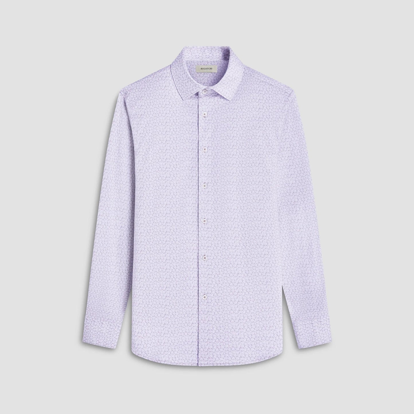 Bugatchi Sport Shirts James Leaf Print OoohCotton® Shirt - Sand