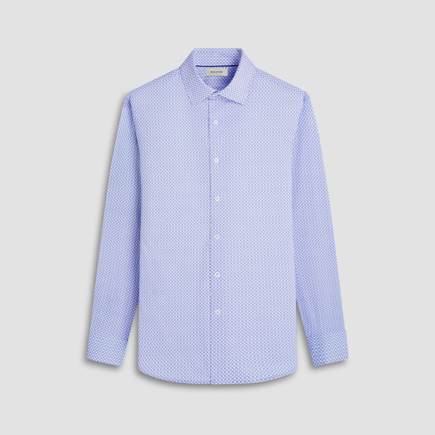 Bugatchi Sport Shirts James Mosaic OoohCotton® Shirt - Sky
