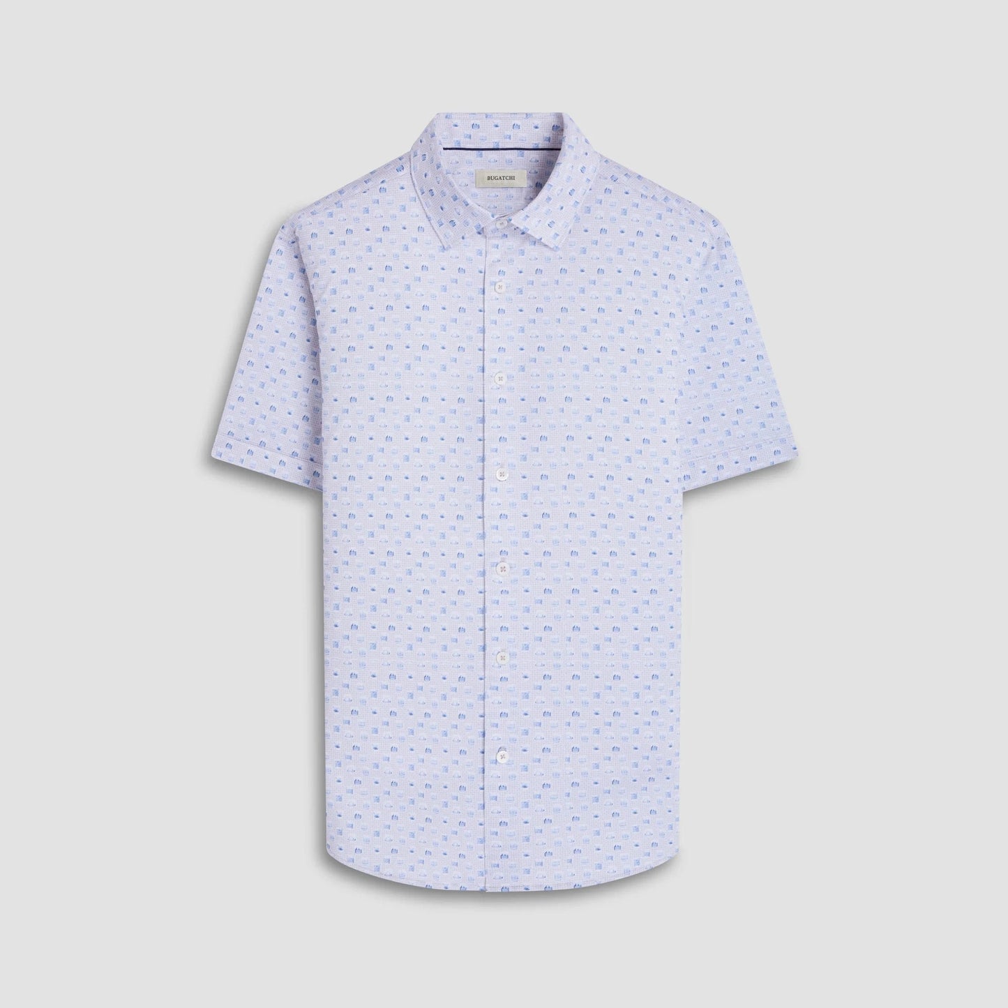 Bugatchi Sport Shirts Miles Whiskey OoohCotton® Short-Sleeve Shirt - Sand
