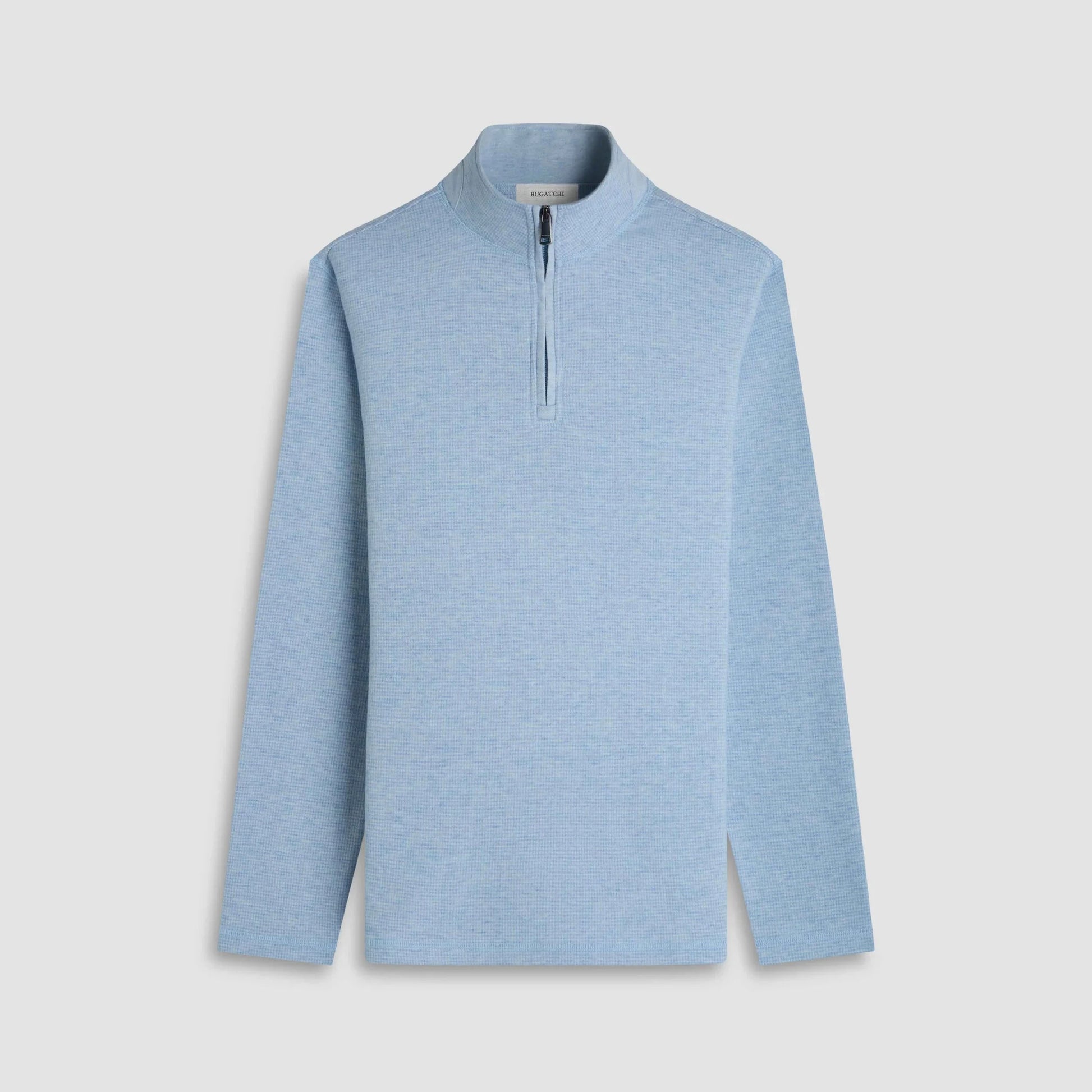 Bugatchi Sweaters Air Blue / M Houndstooth Performance Quarter Zip
