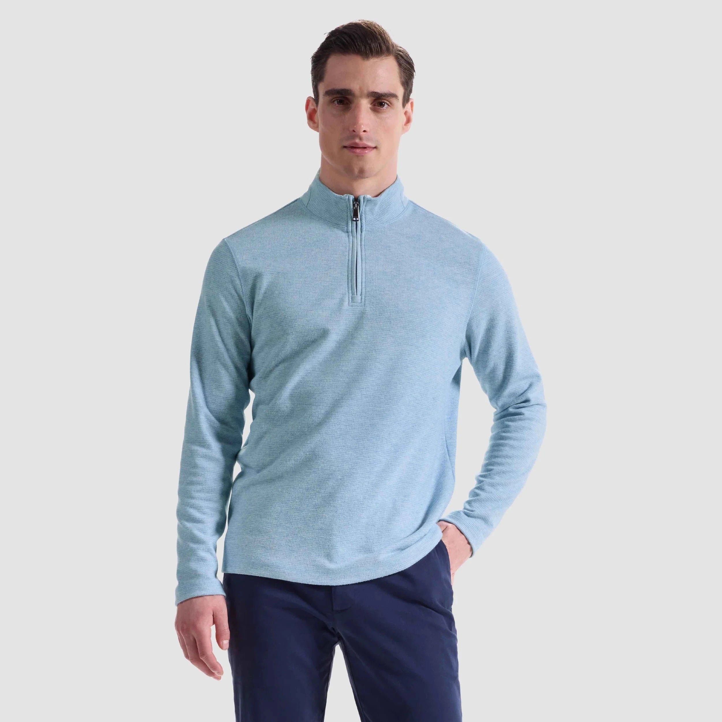 Bugatchi Sweaters Houndstooth Performance Quarter Zip