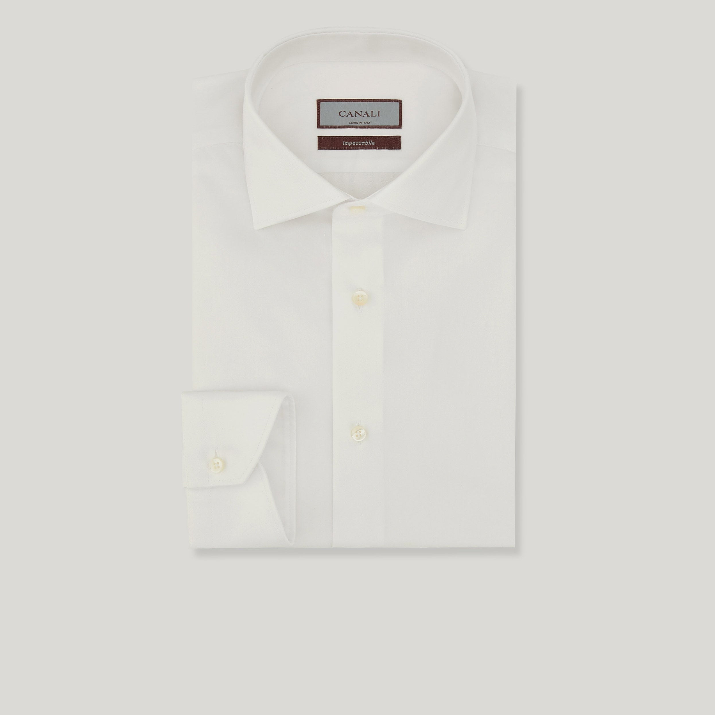 Canali Dress Shirts White / 38 Impeccabile Regular Fit Shirt in White Cotton
