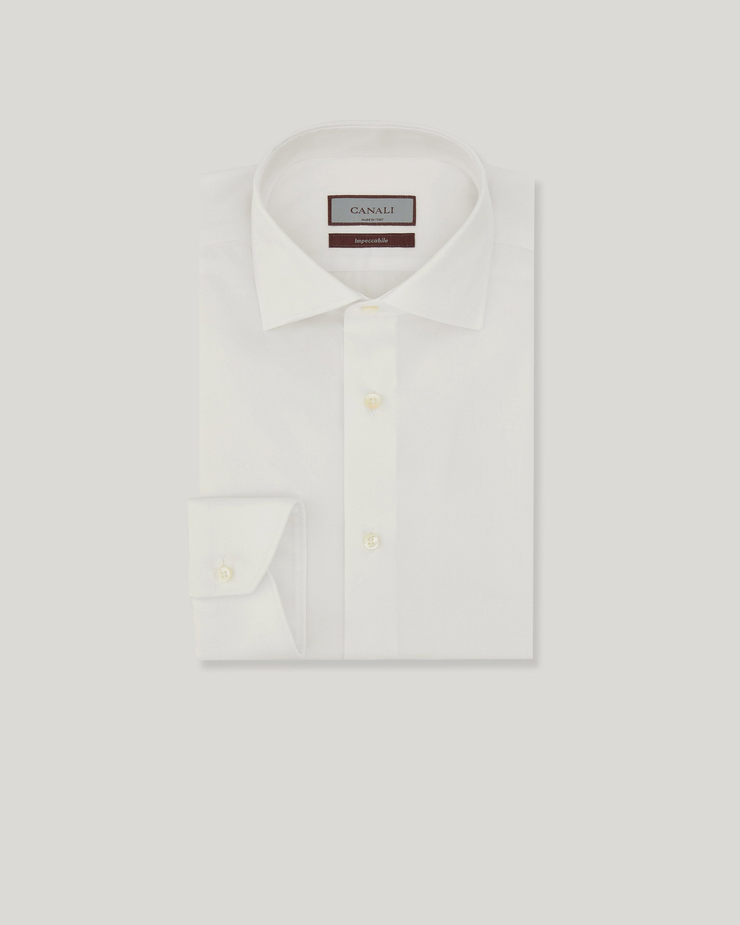 Canali Dress Shirts White / 38 Impeccabile Regular Fit Shirt in White Cotton