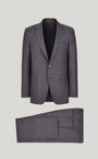 Canali Suits Sky Grey / 48 / Regular Charcoal Grey Pure Wool Suit