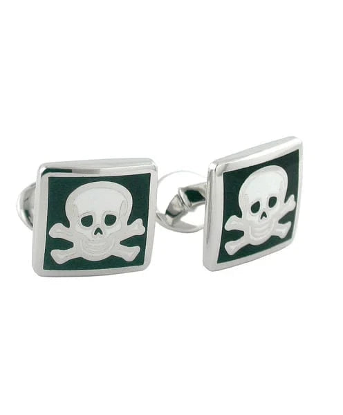 David Donahue Formal Accessories Skull & Crossbone Sterling Cufflinks