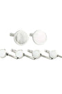 David Donahue Formal Accessories Sterling Silver Mother of Pearl Stud Set