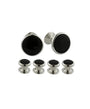 David Donahue Stud Sets Silver Onyx & Brass Stud Set