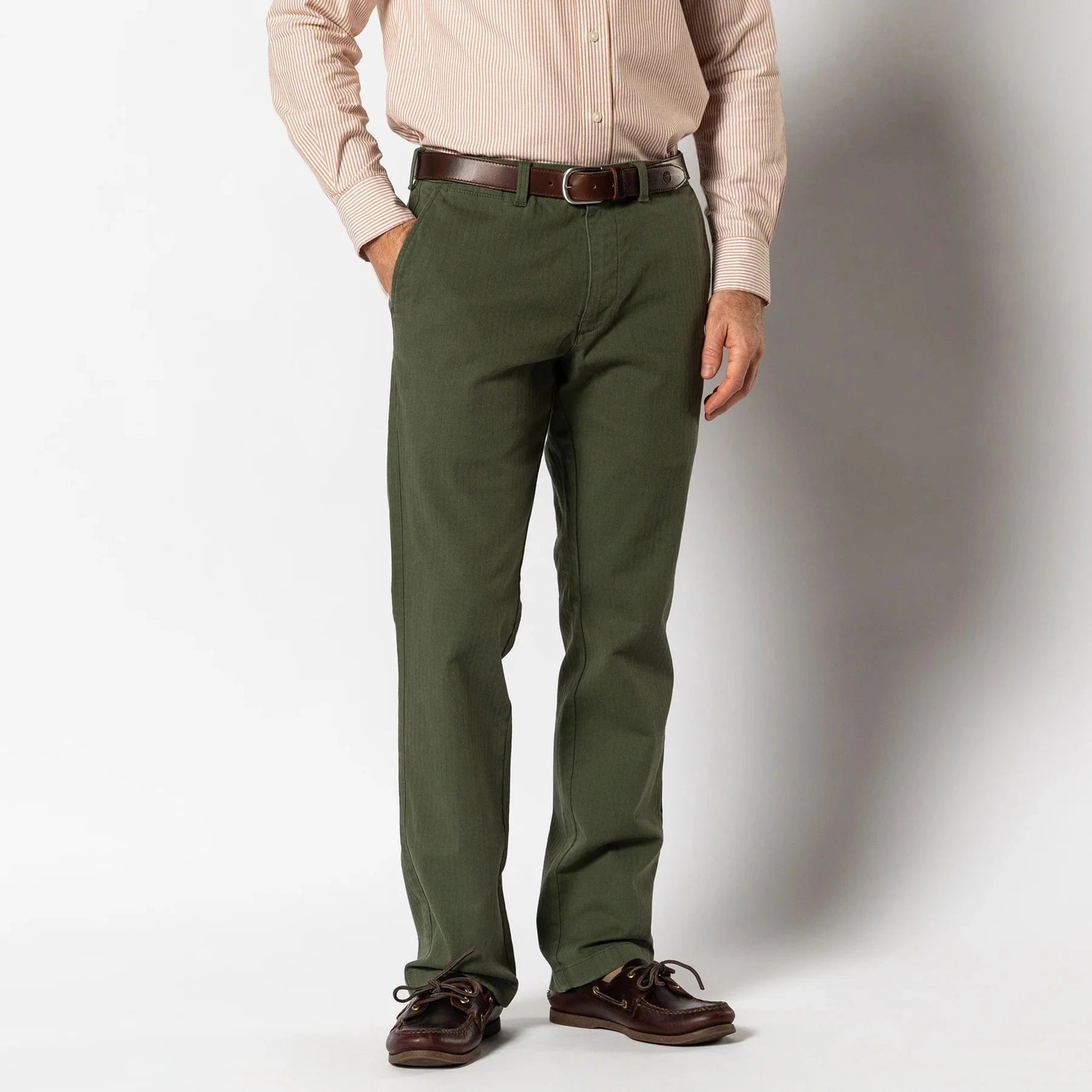 Duck Head Chinos 293 / 30X30 Wool Herringbone Gold School Chino