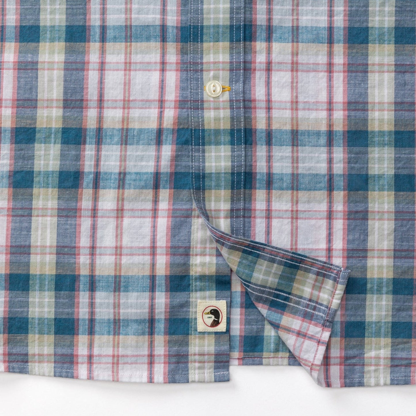 Duck Head Sport Shirts Cotton Slub Sport Shirt - Owens Plaid in Shadow Blue