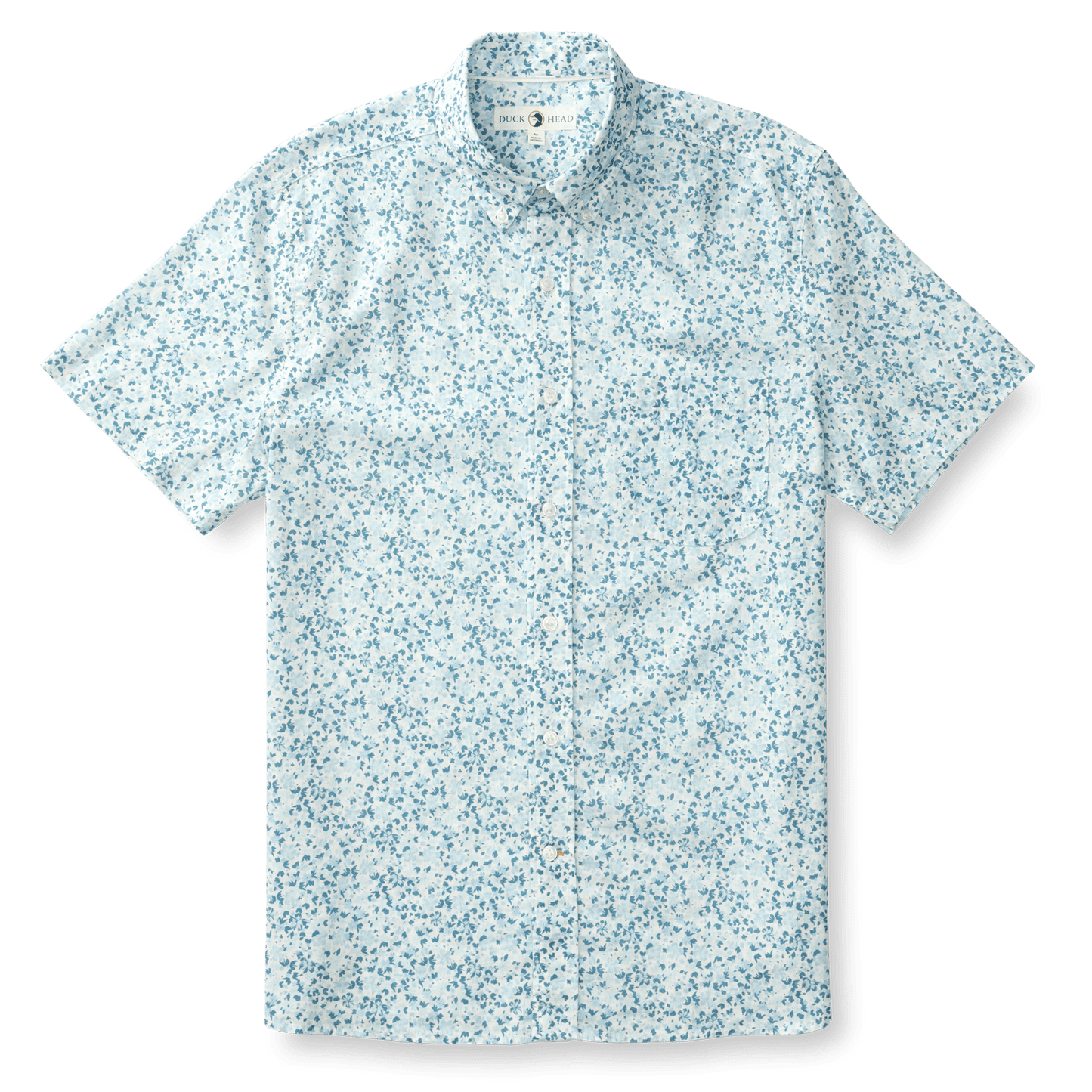Duck Head Sport Shirts Linen Cotton Oxford Sport Shirt - Brookvine Floral in Light Blue
