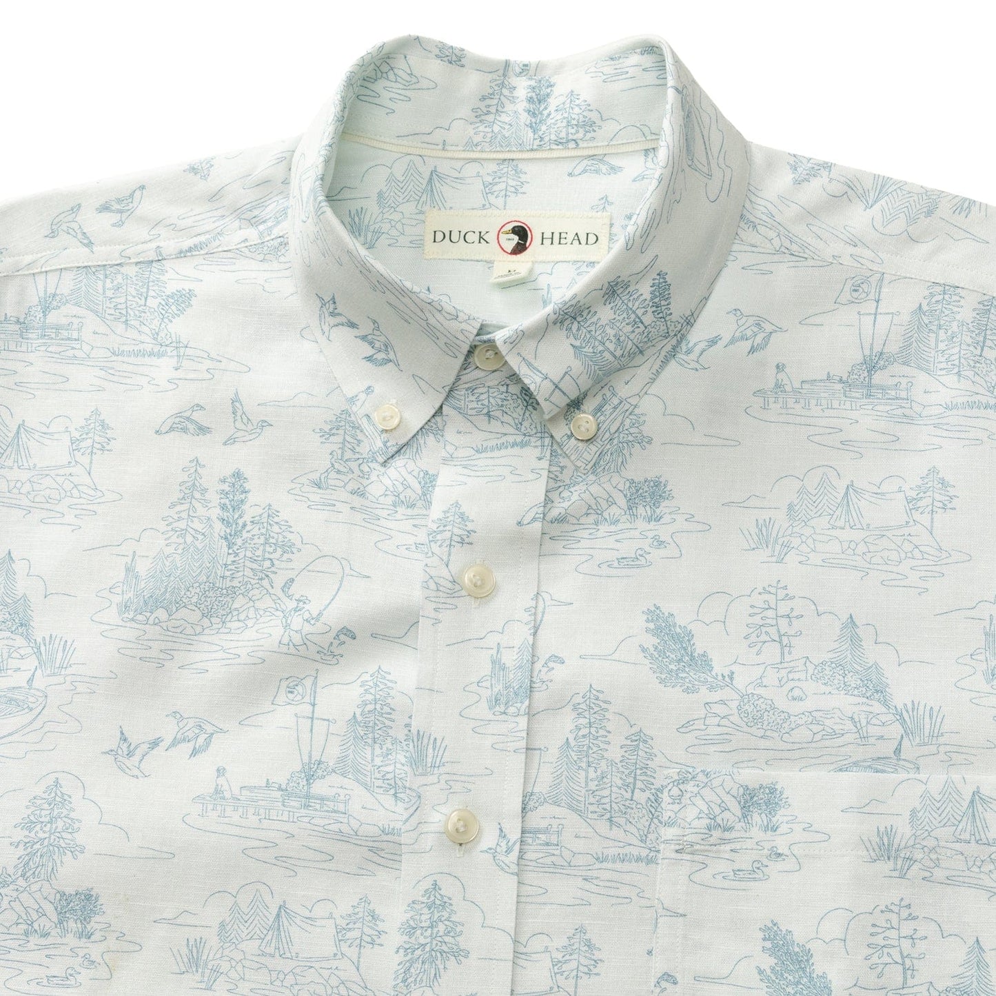 Duck Head Sport Shirts Linen Cotton Oxford Sport Shirt - Lakeview Toile
