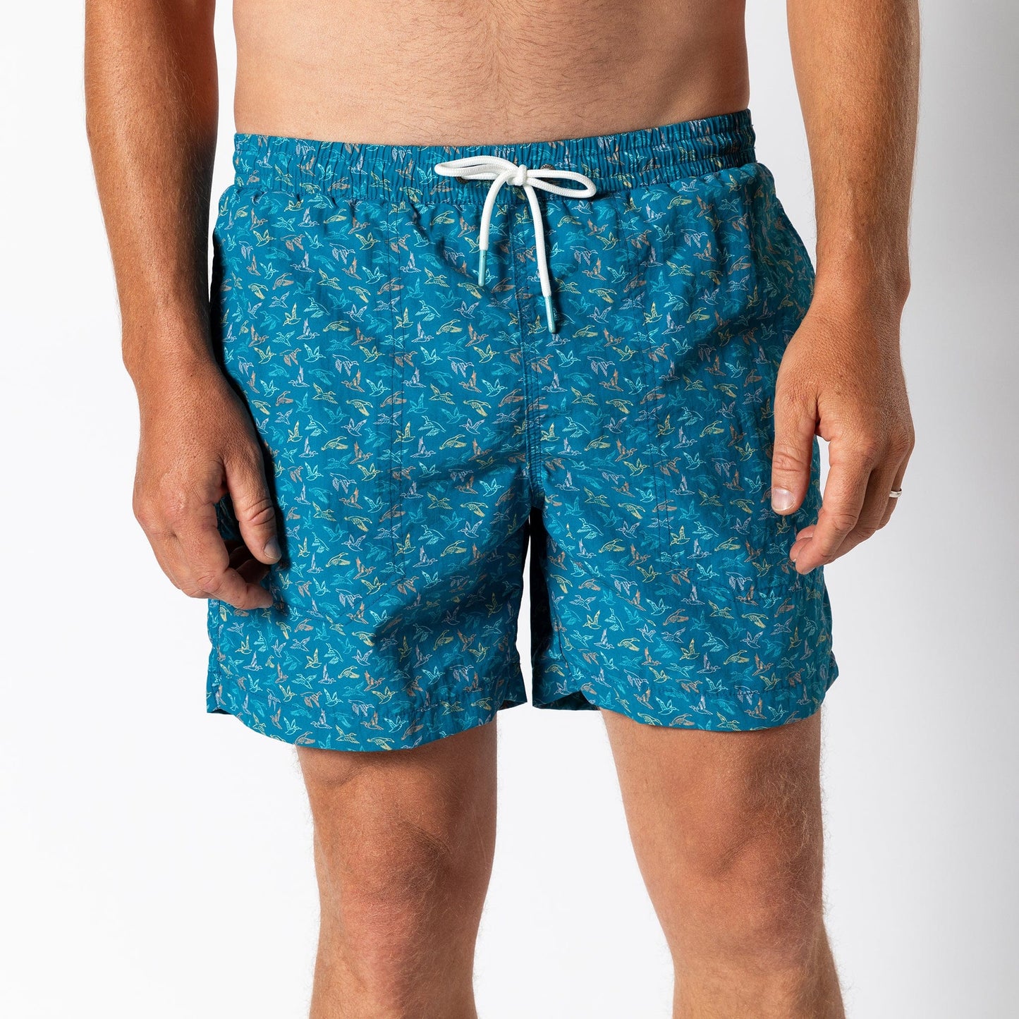 Duck Head Swimwear Print Sailport Swim Short 6" - Sail Blue