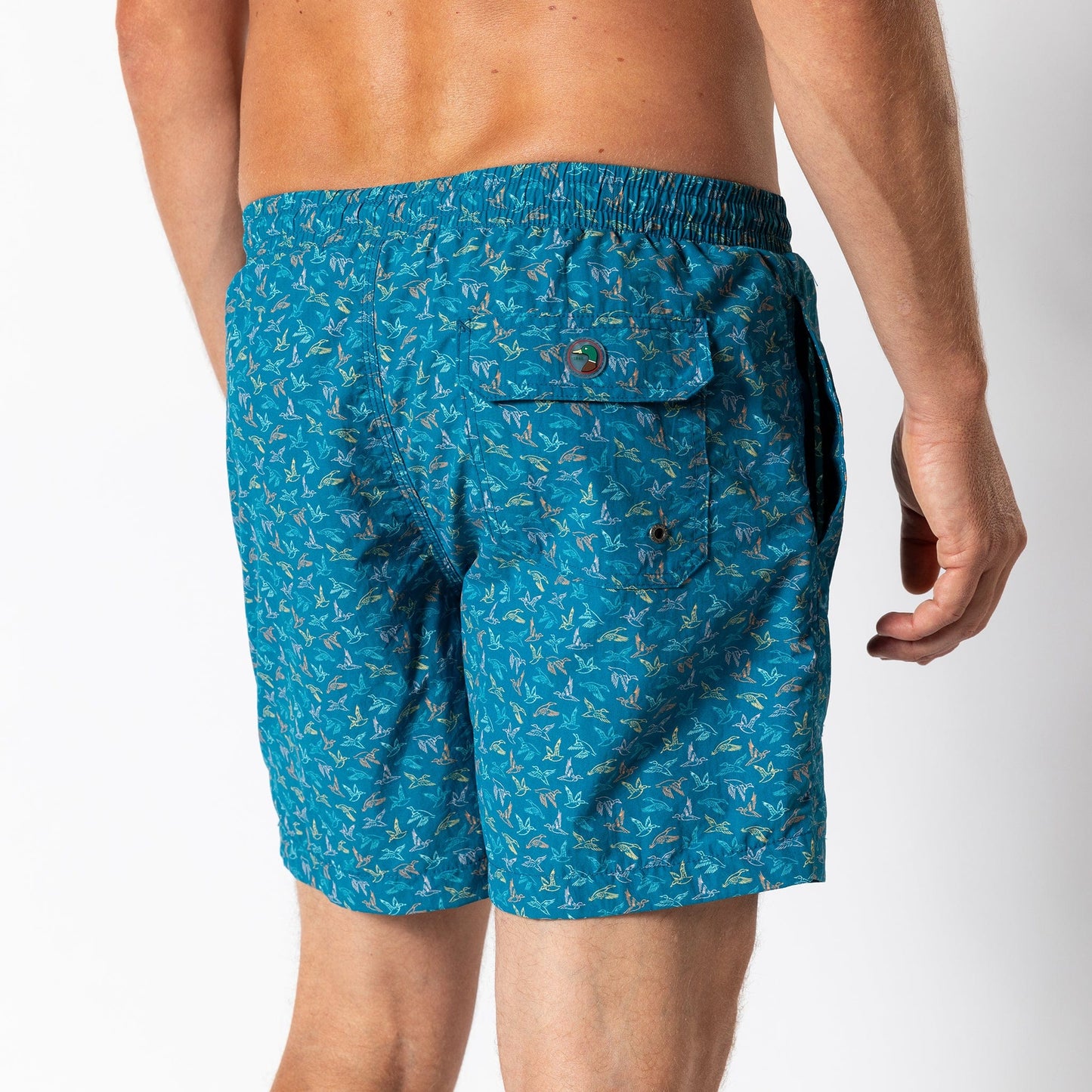 Duck Head Swimwear Print Sailport Swim Short 6" - Sail Blue