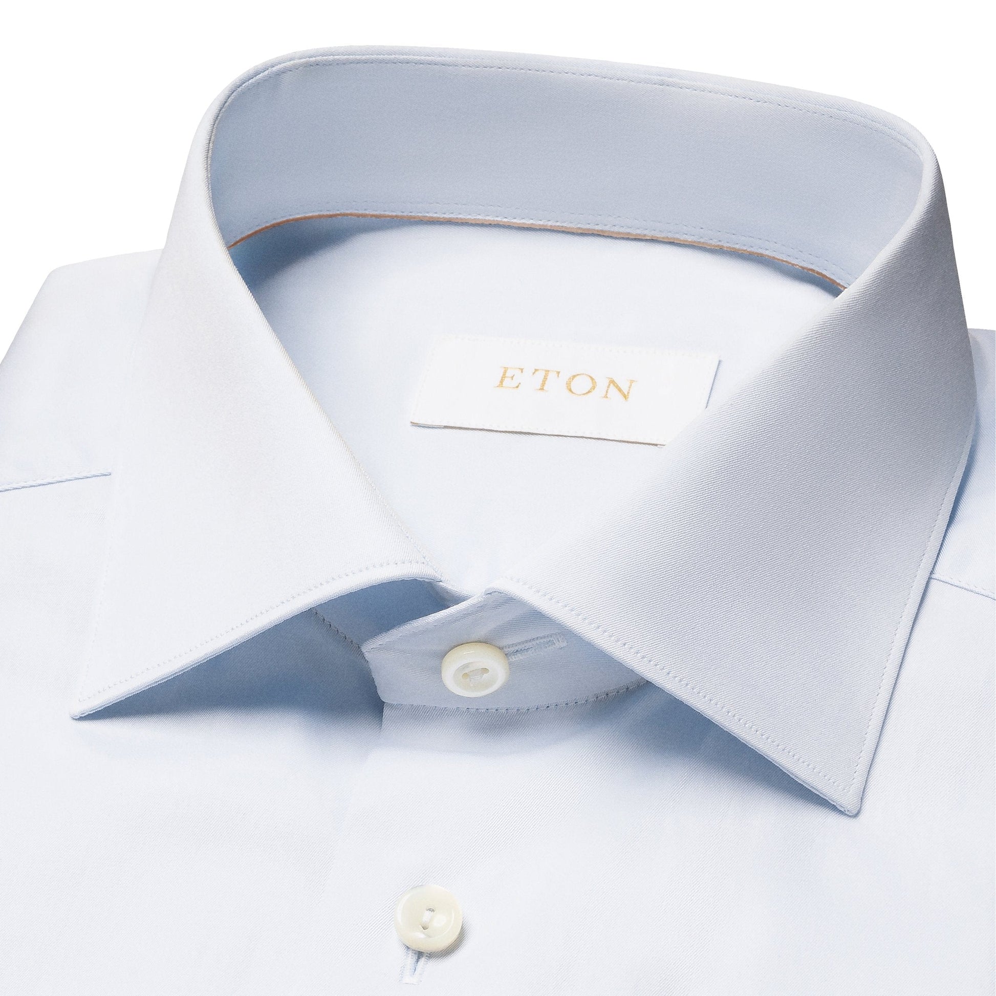 Eton Dress Shirts Slim Fit Light Blue Elevated Twill Dress Shirt