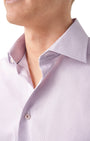 Eton Dress Shirts Slim Fit Purple Fine Striped Signature Twill Dress Shirt