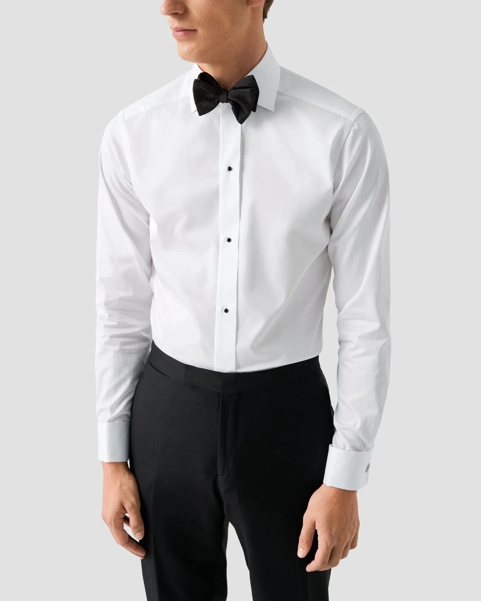 slim fit dress slacks Eton Solid Elevated Twill Shirt | Slim Fit