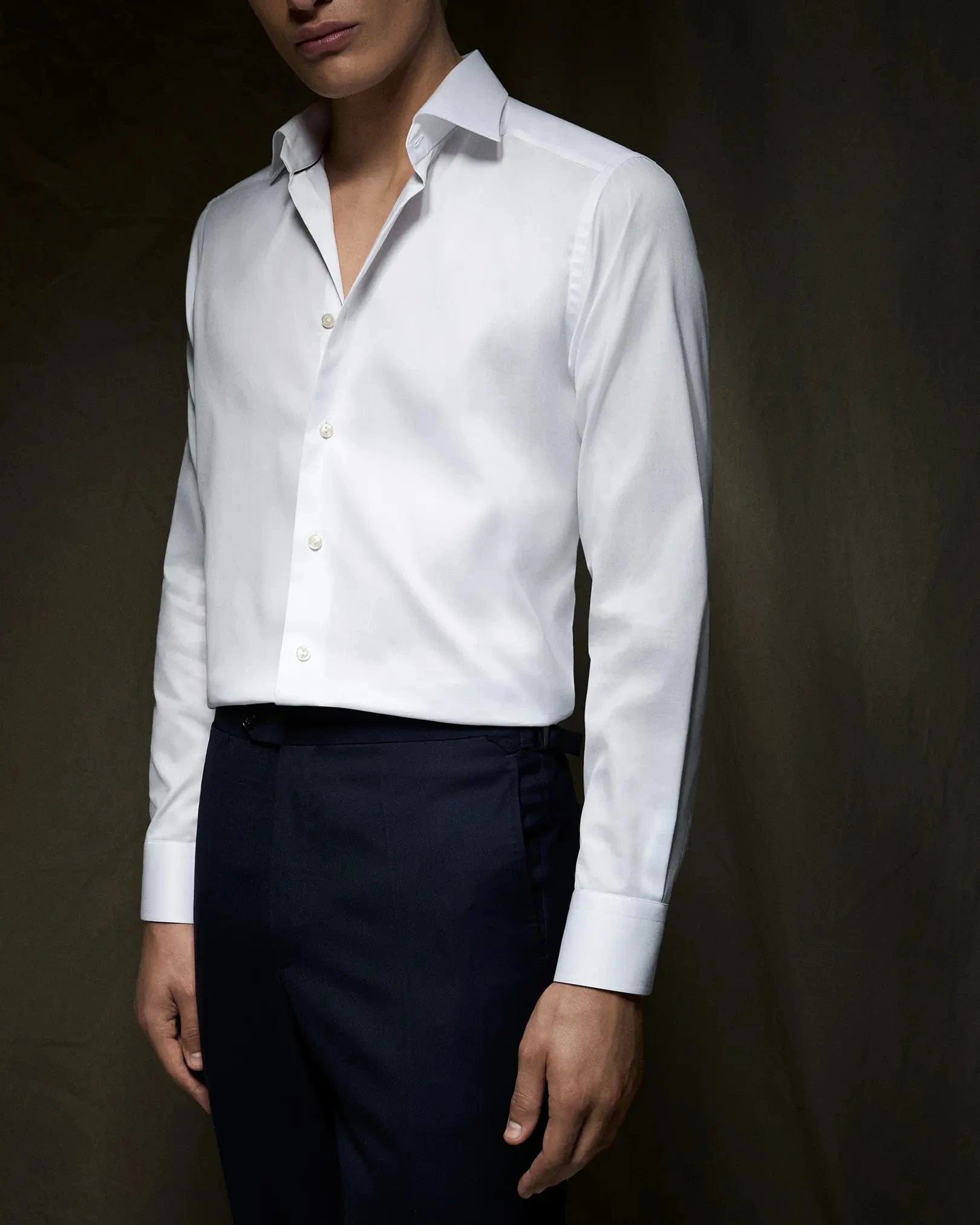 slim fit dress shirts men Contemporary Signature Twill Shirt collar stays Størrelse:L blue bridesmaid Men's Dress Shirts Sale