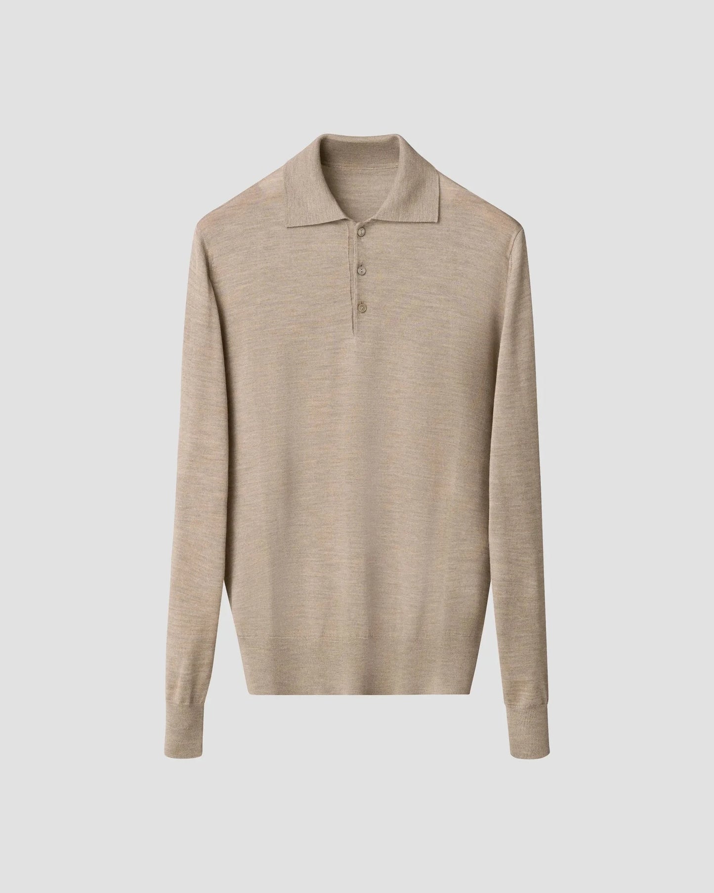 ETON Sweaters Beige / S Fine Knit Polo Sweater