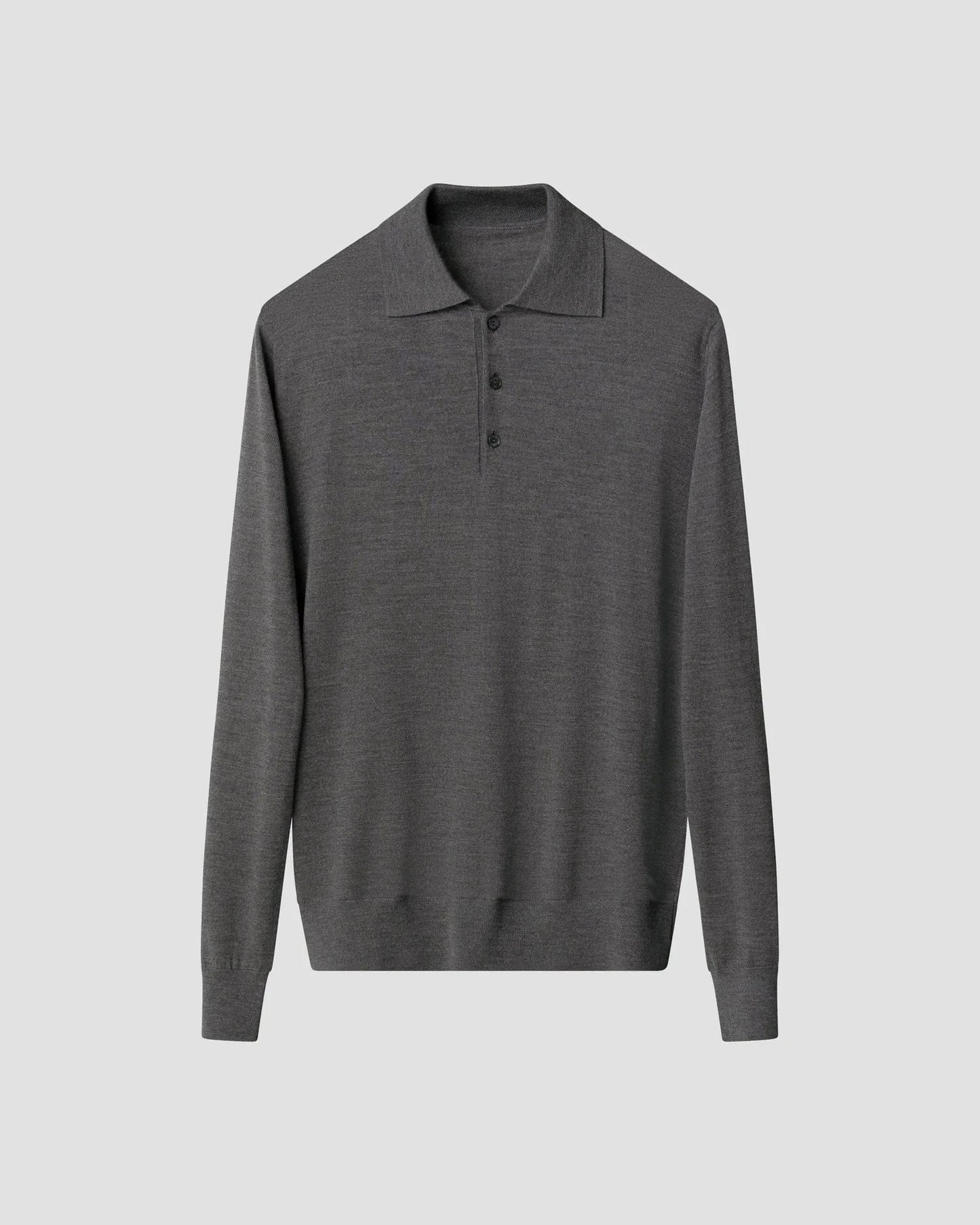 ETON Sweaters Dark Grey / S Fine Knit Polo Sweater