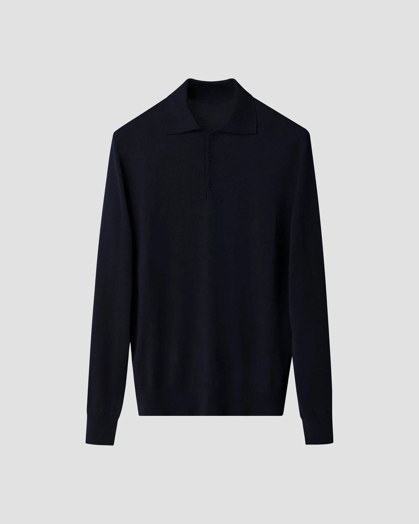 ETON Sweaters Navy / S Fine Knit Polo Sweater