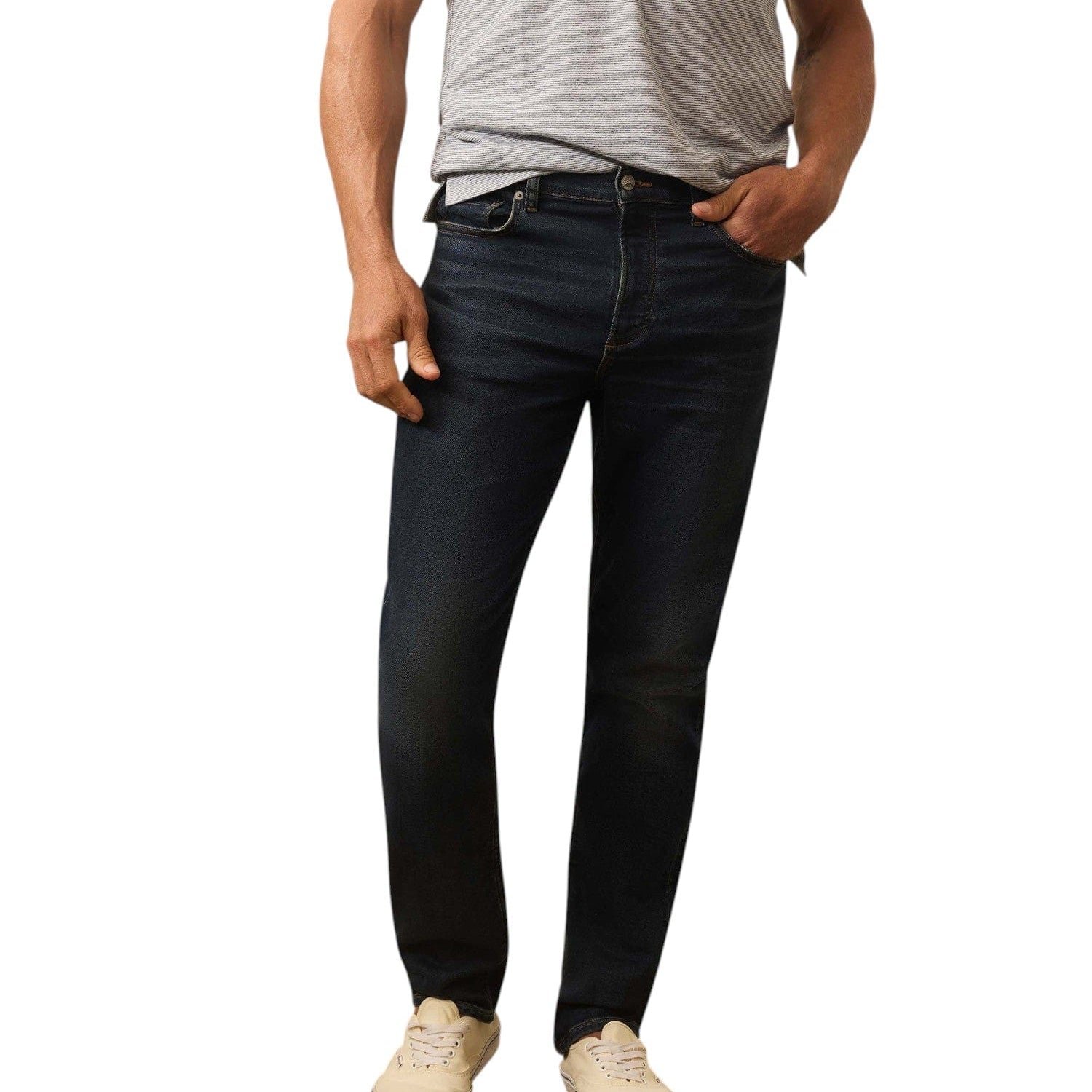Faherty Denim Stretch Terry Indigo 5-Pocket Pant - Belmar Coast Wash