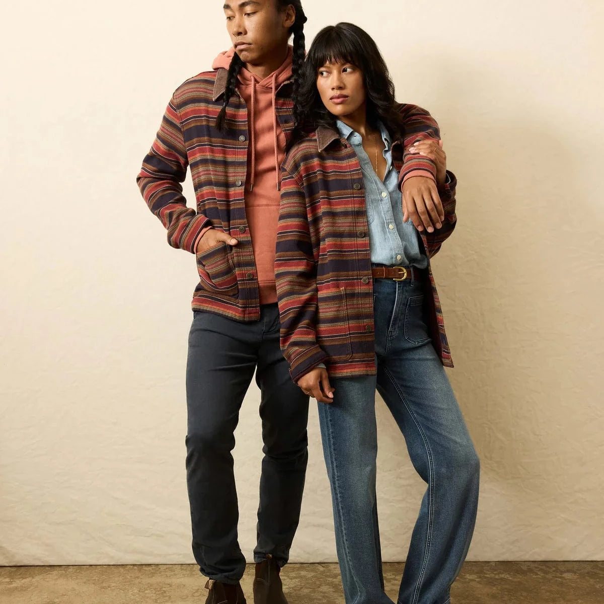 Faherty Flannels & Overshirts NIGHT TIME FIRE STRIPE / S High Ridge Twill Studio Jacket - Unisex