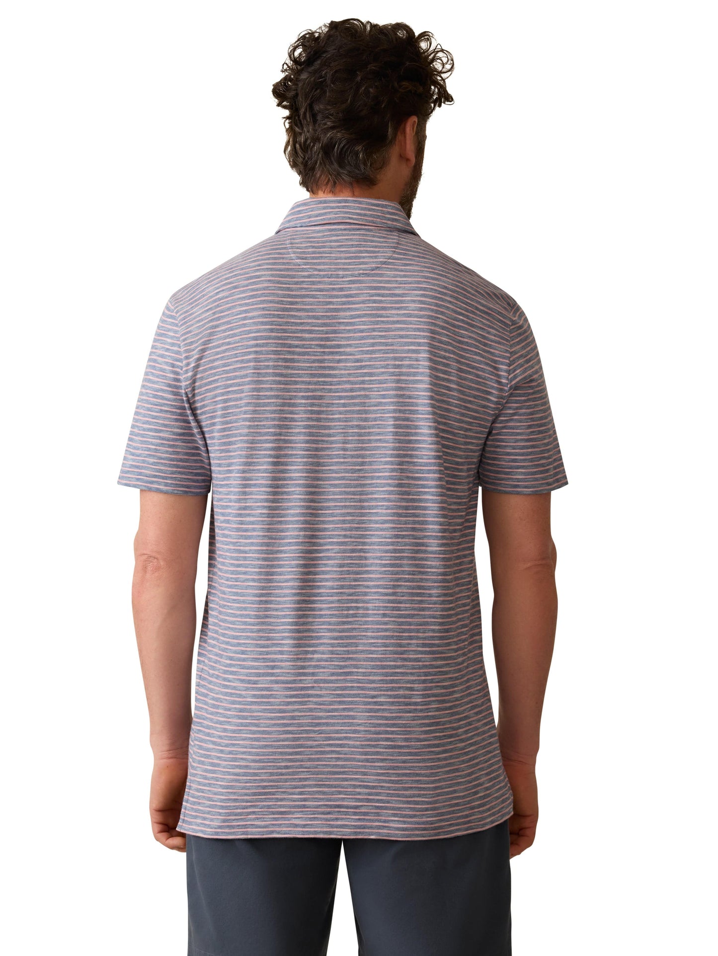 Faherty Polos Sunwashed T-Shirt Polo - Sea Fire Stripe