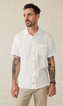 Faherty Sport Shirts Bright White Basketweave / S Short-Sleeve Palma Linen Shirt