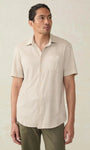 Faherty Sport Shirts Island Sand Fishscale / L Short-Sleeve Hermosa Shirt
