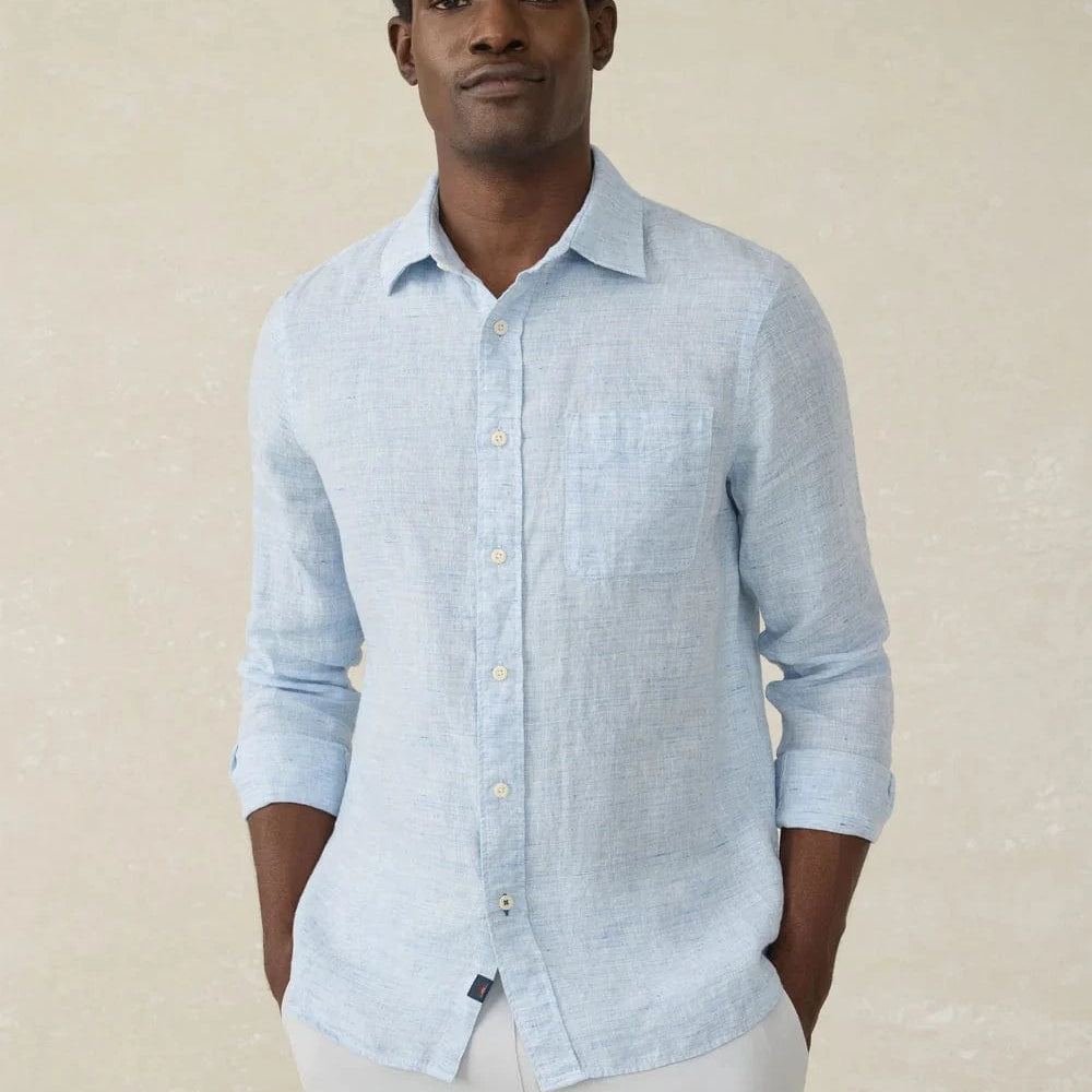 Faherty Sport Shirts light blue melange / M Laguna Linen Shirt