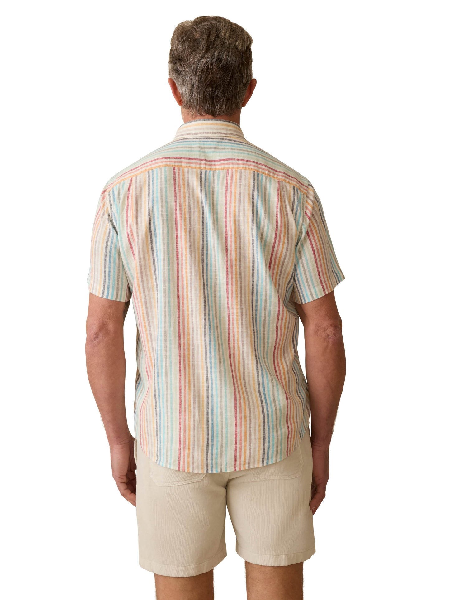 Faherty Sport Shirts Short-Sleeve Breeze Shirt - Bay Reef Stripe
